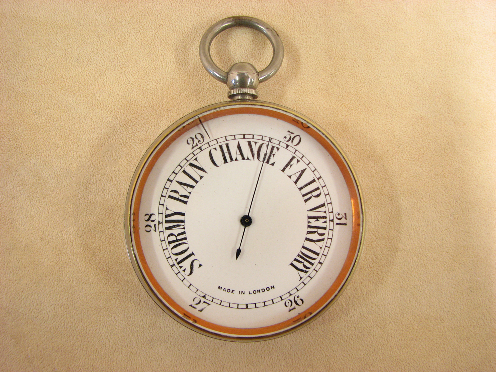 Early 1900's Goliath pocket barometer in Birmingham hallmarked silver display case'